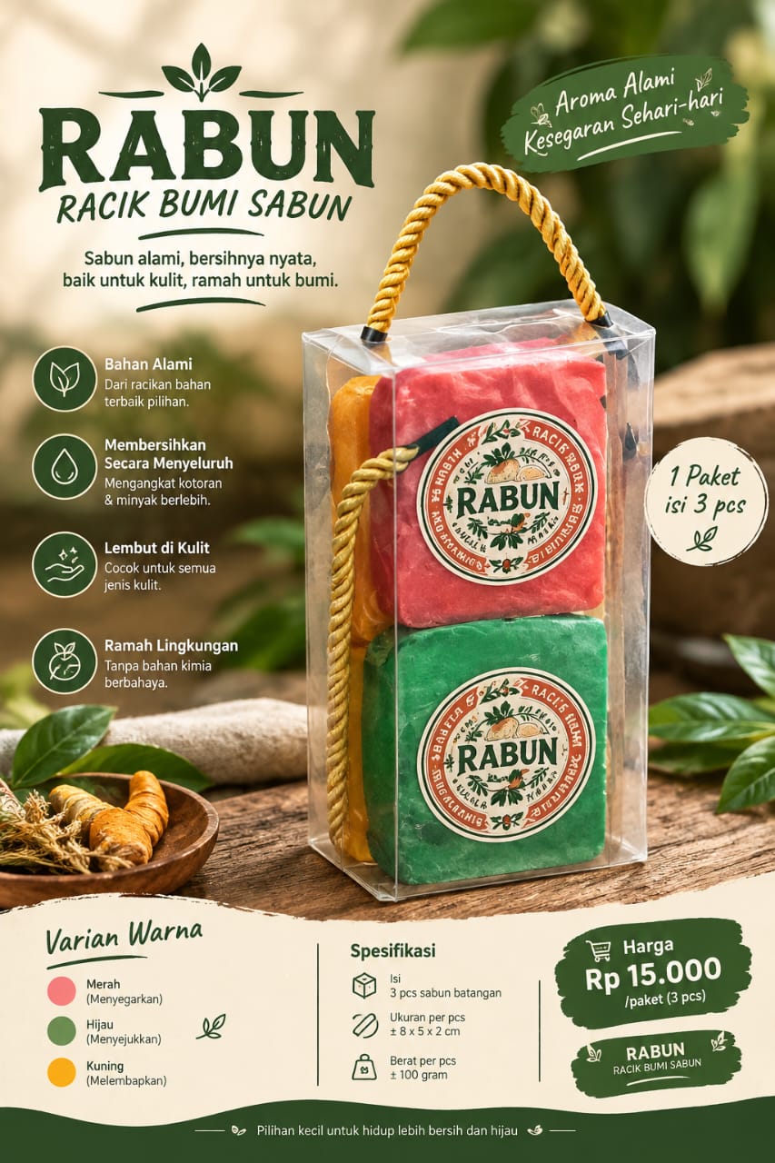 Kemasan paket sabun RABUN isi 3 pcs
